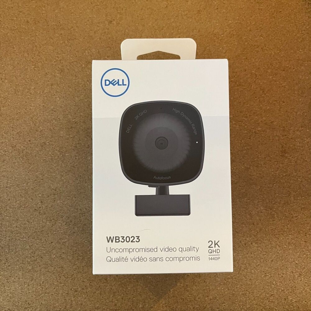 BRAND NEW Dell Webcam WB3023 2K QHD FHD HD Resolution Sony Sensor Face Detection
